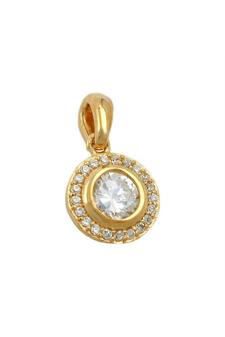 Pendant Round Zirconia 3 Micron Gold-plated - Gl30250