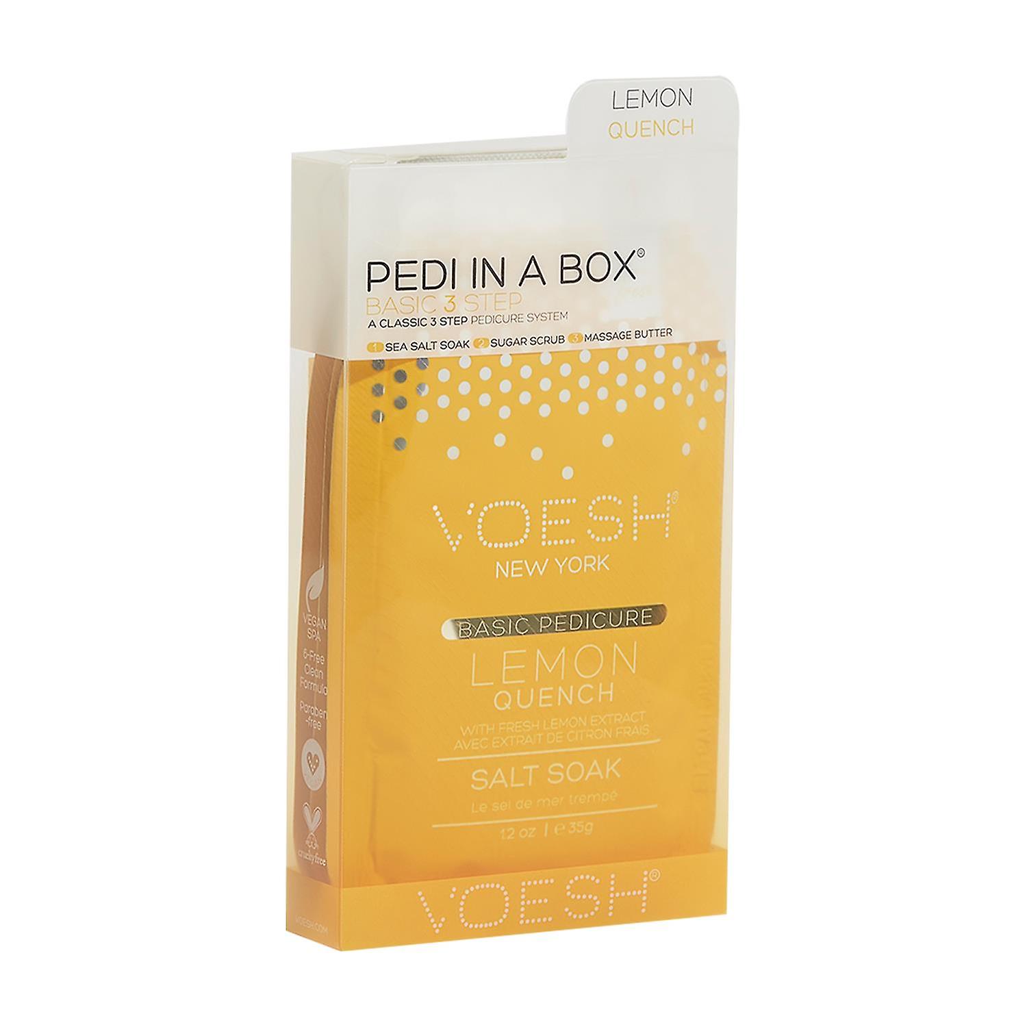 1pk of Voesh Lemon Quench Deluxe 3 Step Pedicure In A Box Made with Lemon