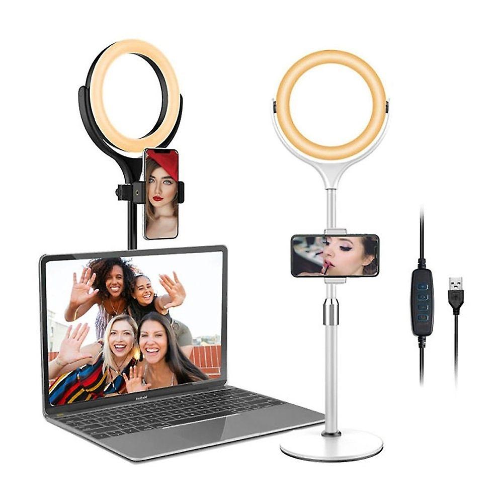 Ring light, with tripod mobile phone laptop, 8" LED selfie ring light table