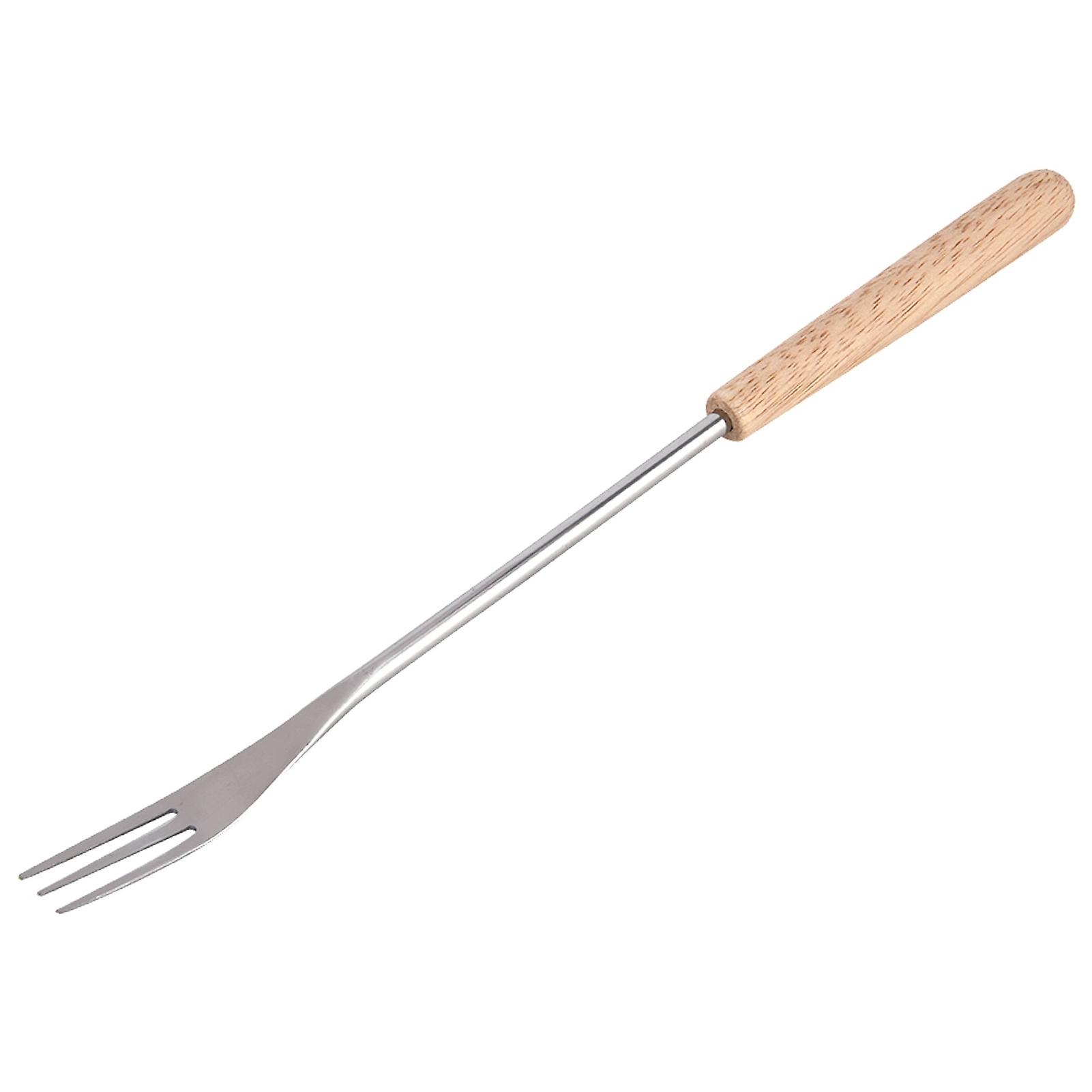 26.5cm Wooden Handle BBQ Fork Roasting Stick Skewer for Camping Picnic