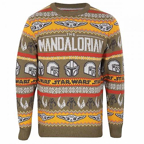 Star Wars Mandalorian Unisex Adult Repeat Print Knitted Jumper