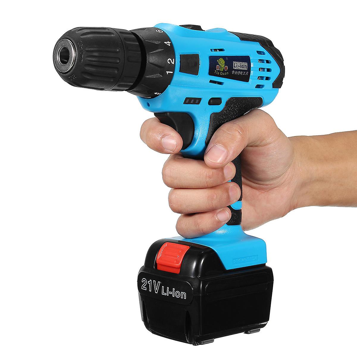 21V Li- Ion Electric Hand Drill Cordless Hammer Drill Chunk 1/2mm 10mm