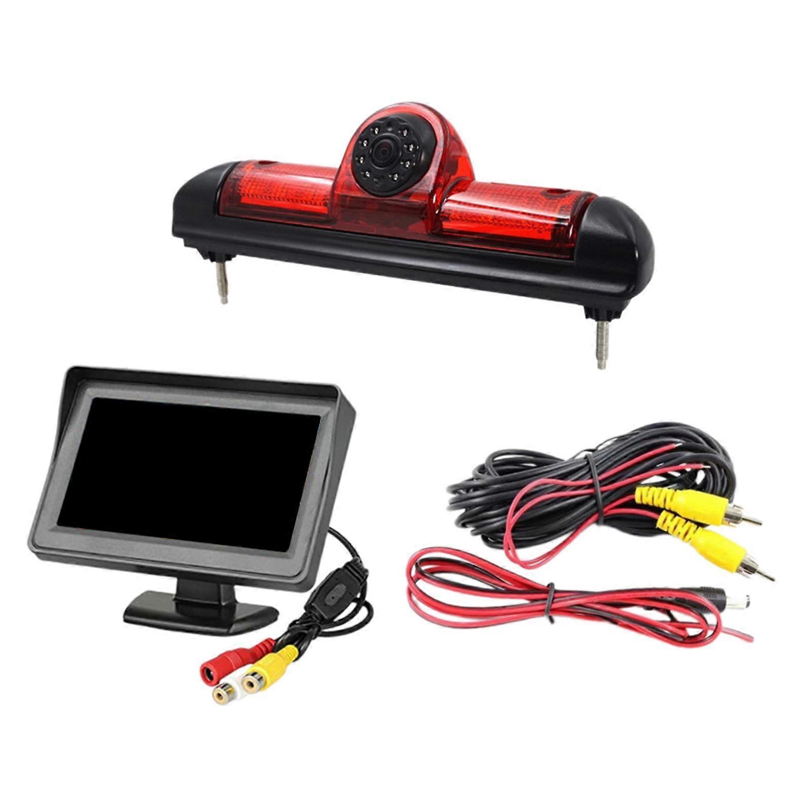 RV 3rd Brake Light Camera de marșarier cu kit de monitor Piese de reparații profesionale Monitor de 4,3 inchi