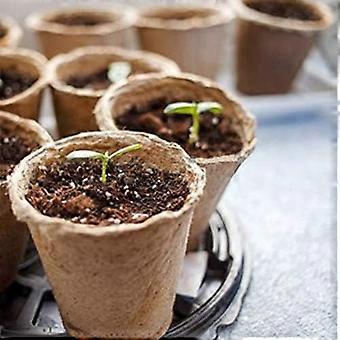 Lot De 100 Pots De Plantation En Papier Biodégradable 8 Cm - Pour Semis, Repiquage, Jardinage Intérieur/extérieur, Plantes Succulentes, Fleurs - 8
