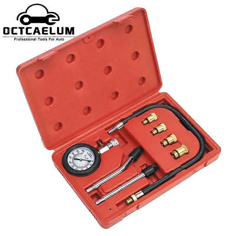 Engine Cylinder Compression Gauge Tester Car Pressure Leak Detector Diagnostic Tools With M10 M12 M14 M18 Adaptor No.35576