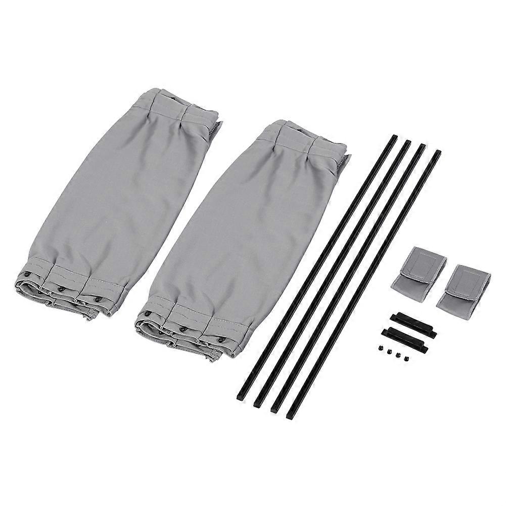 2 x 50s Car Sun Shade Window Curtain Adjustable SunShade Drape Visor Valance Curtain Gray NO.74272