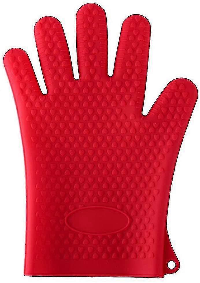 1 حزمة الصلبة اللون على شكل قلب قفازات السيليكون، الطبخ / الشواء / فرن قفازات، سميكة، للماء، عدم الانزلاق، مقاومة للحرارة، المطبخ الخبز التبعي (
