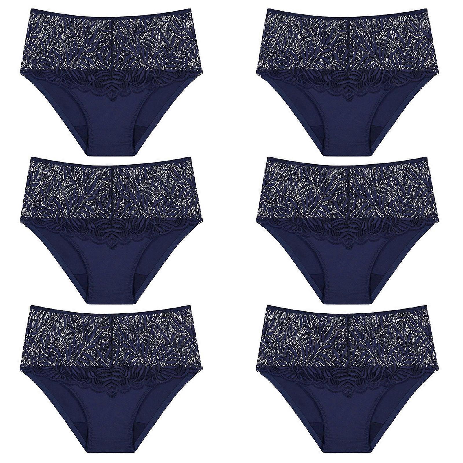 6 Pack Tri.umph Essential Lace Maxi Womens Underwear Full Briefs Navy Blue Bulk Undies