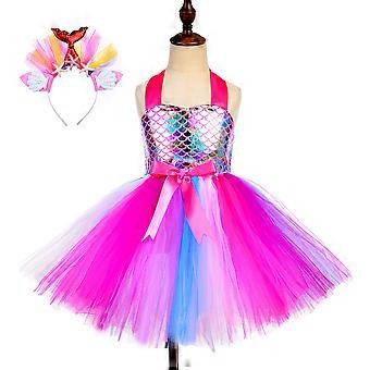 4 Colors Mermaid Dress for Girls with Headband Birthday Dress Up Clothes |  Fruugo US