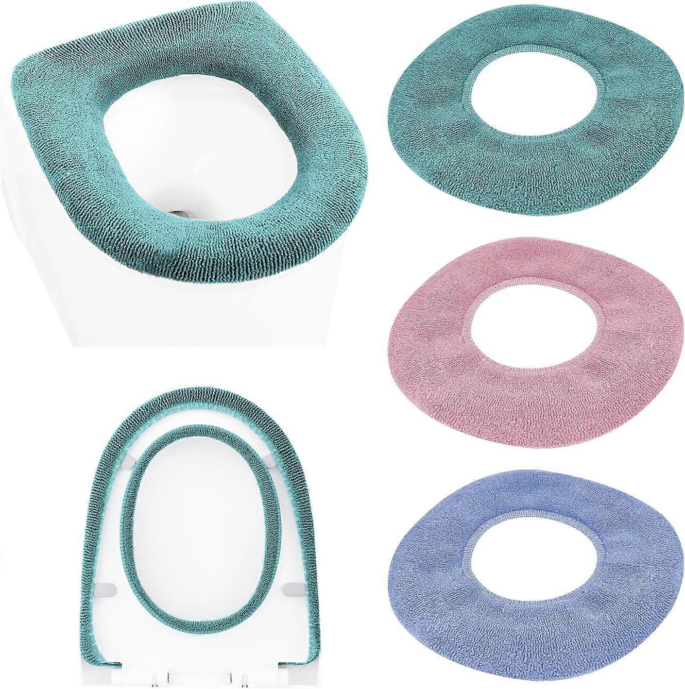 3ピーストイレクッション、暖かい便座カバー、ユニバーサル厚手のトイレクッションカバー、洗えるトイレ
