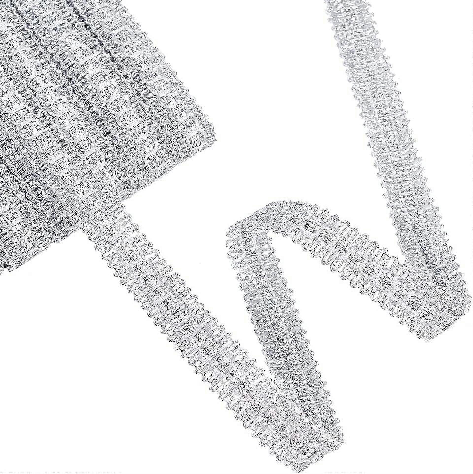 20Yards Trish Sequin Metallic Braid Trim Silver Sequins Lace Ribbon 0.7 Decorated Gimp Trim