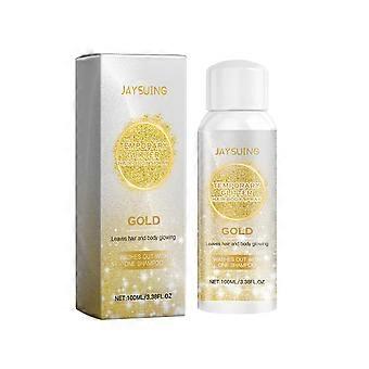 Bunter Glitzer Pulver Spray Körper und schweißfestes Gesicht Glanz Aufhellung Glitter Pulver Spray Pulver 100ml