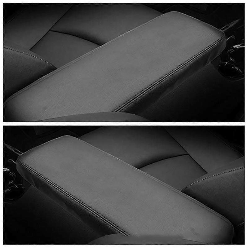 Black PU Leather Console Lid Armrest Cover – For Toyota Prius 2016-2020 – Custom Fit, Easy Install