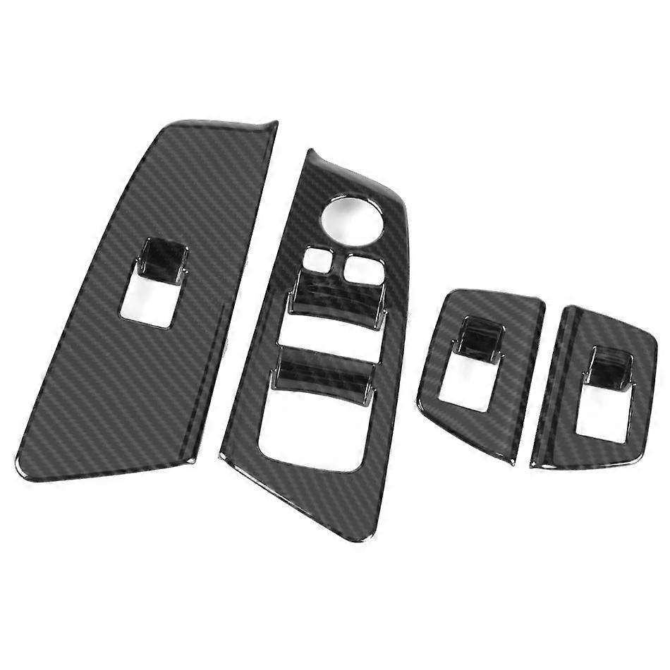 4Pcs Car Window Switch Lift Panel Button Frame Cover Trim for- 5 Series G30 2017-2018 Car Sticker C