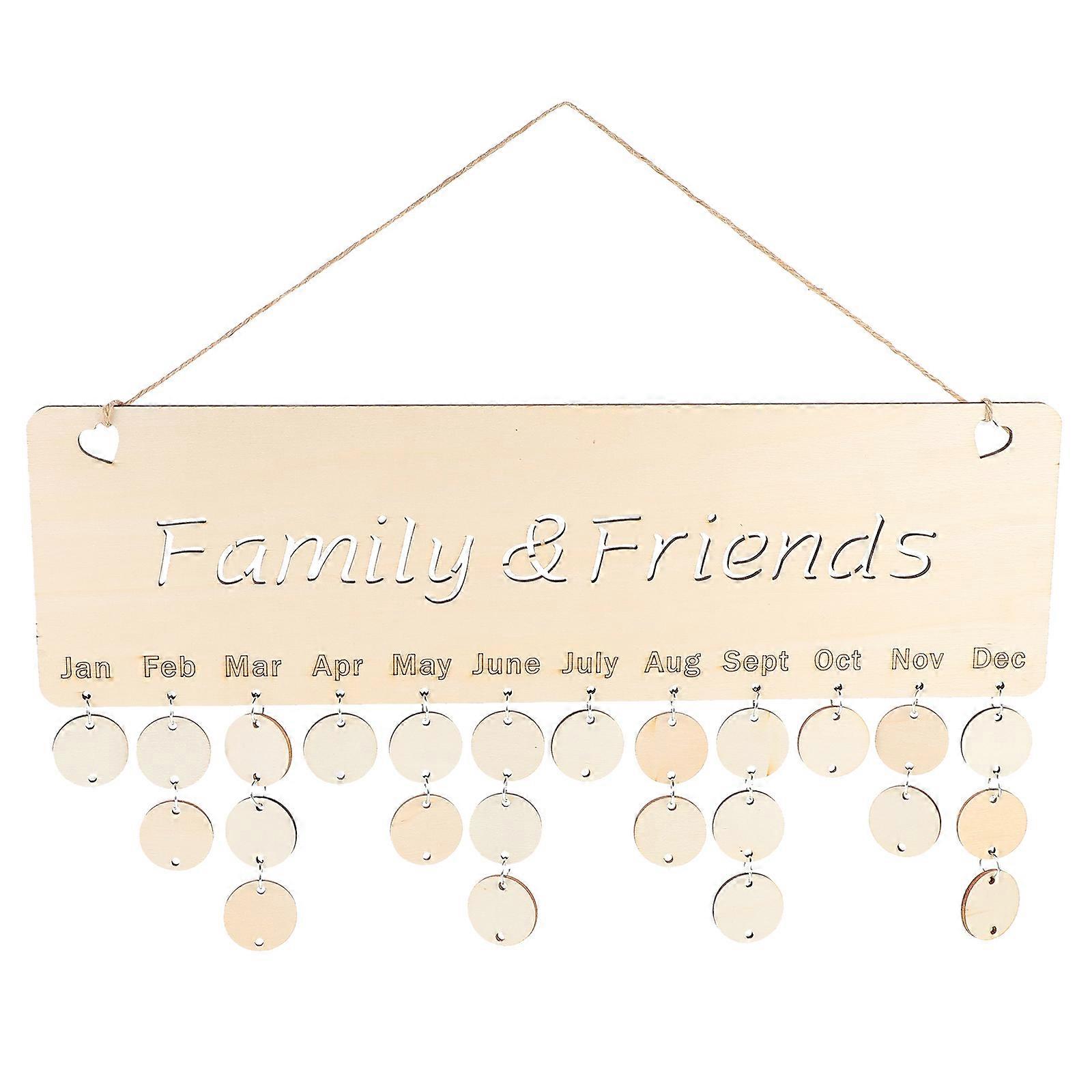 DIY Wooden  Birthdays Anniversaries Reminder Calendar Wall Hanging Decor