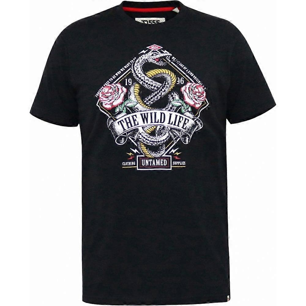 Men's D555 by Duke D555 Mens Big Size Snake And Roses Print T Shirt