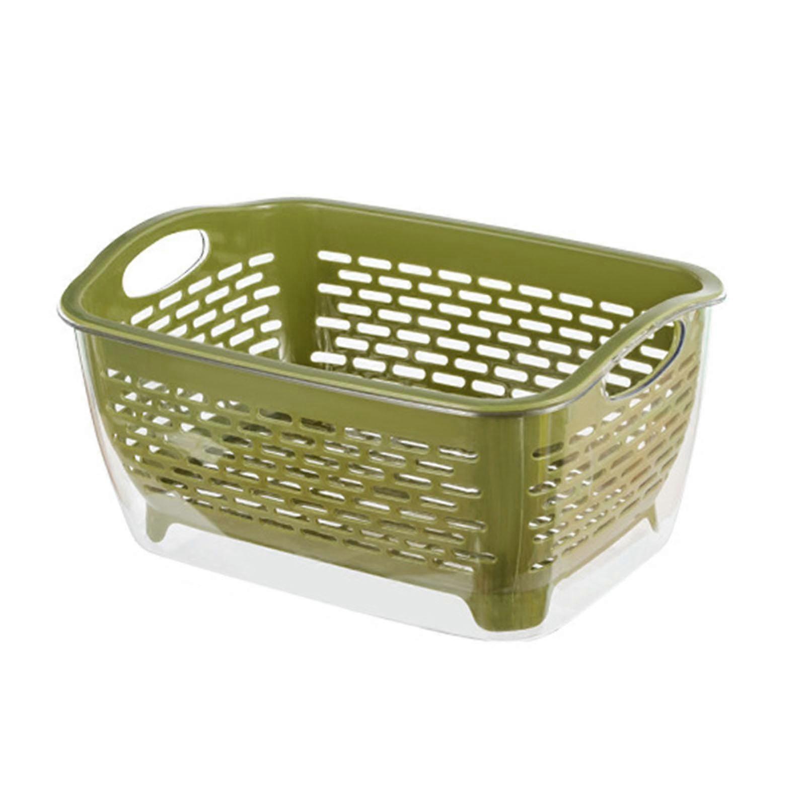 Solid-color Double Layer Basket With Visibles Case Multipurpose Fruit Drain Basket Kitchen Accessories