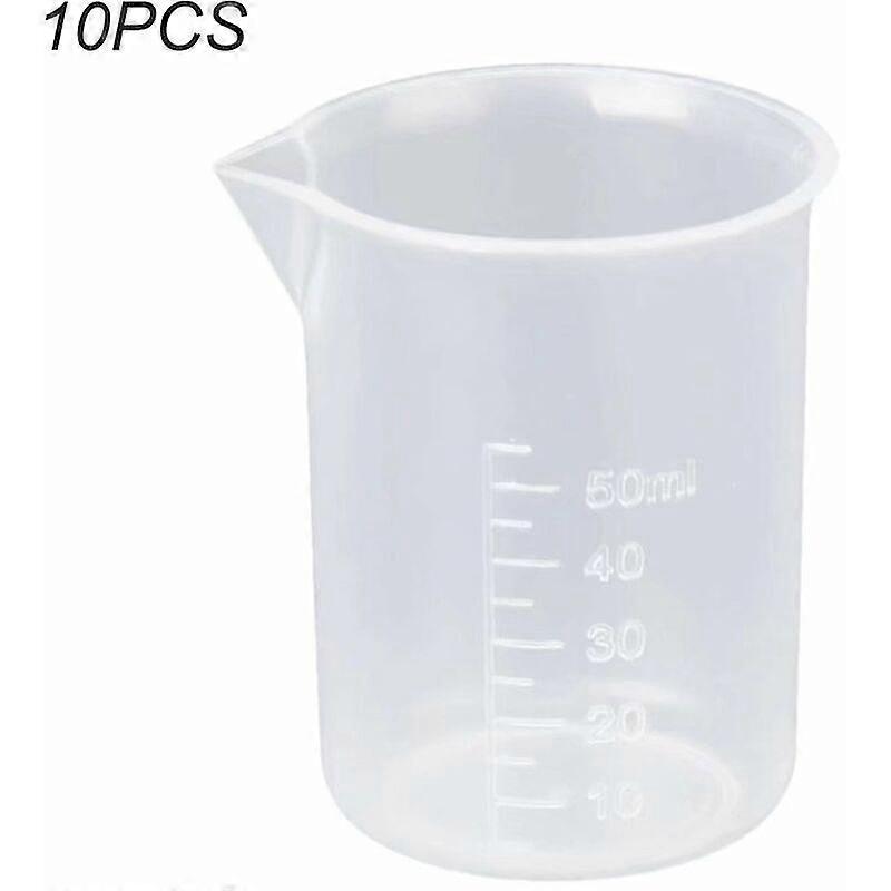 50pcs 50ml Clear Plastic Lab Measuring Cup Tool