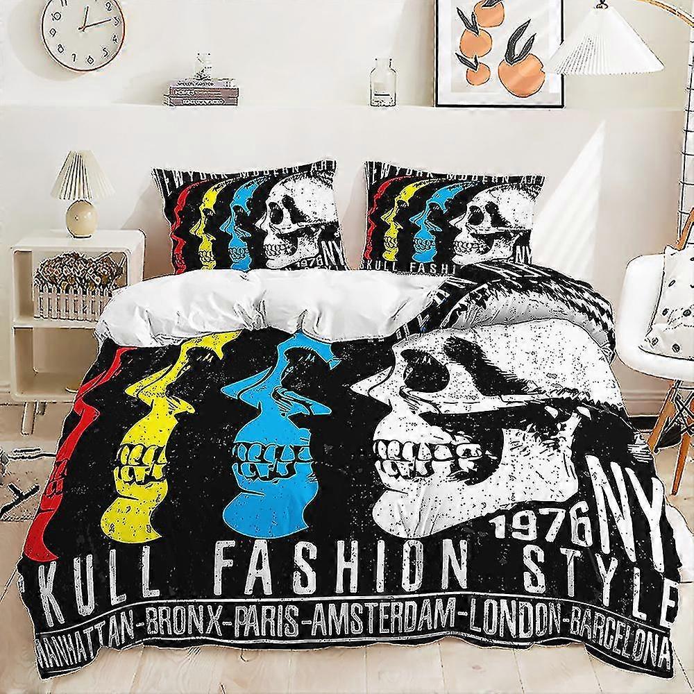 H23 New 3d Printed Skull Skeleton 2/3pcs Bedding Set Duvet Cover Quilt Cover Pillowcase Halloween Best Gift