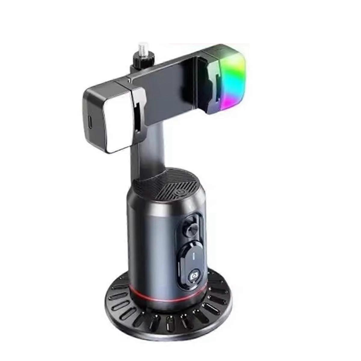 Q02 360 Rotation Gimbal Stabilizer Selfie Stick Desktop Face Tracking Gimbal with Remote Shutter Holder Bluetooth Light