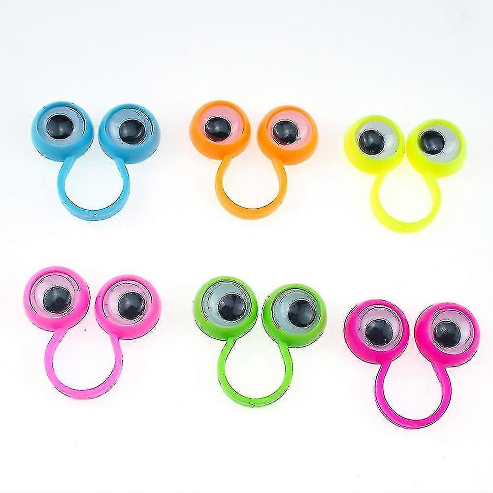 Eyes Finger Ring Puppet Eyeballs Toy Eye Monster Funny Toy For Kids Party Favor (random Color)(10pcs)