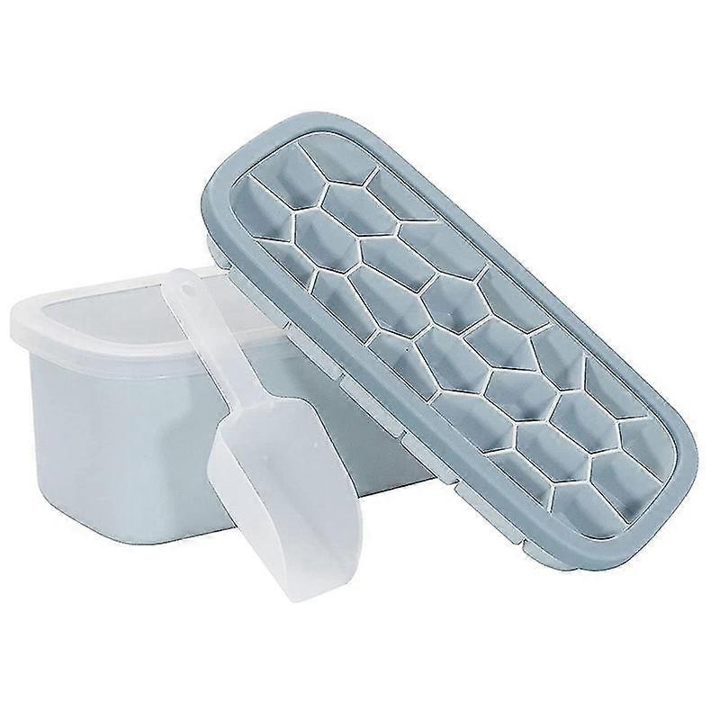 Ice Square Tray, 26-Ice Trays with Box and Lid, Easy-Release, Blue