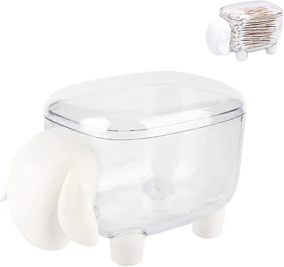 Bathroom Storage Box,sheep Shape,cotton Dispenser Box,storage With Lid,transparent Storage Box With Lid