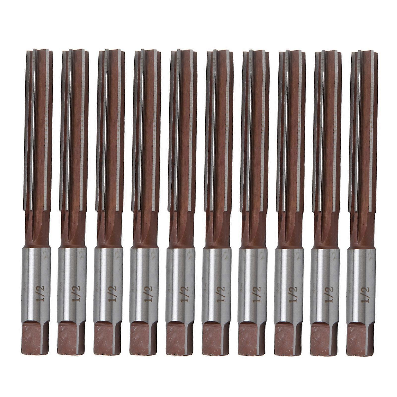 10 Stück Handreibahle 6 Klingen 1/2 Zoll 9SiCr Reibwerkzeug-Set Kit für Kunststoff Holz Metall