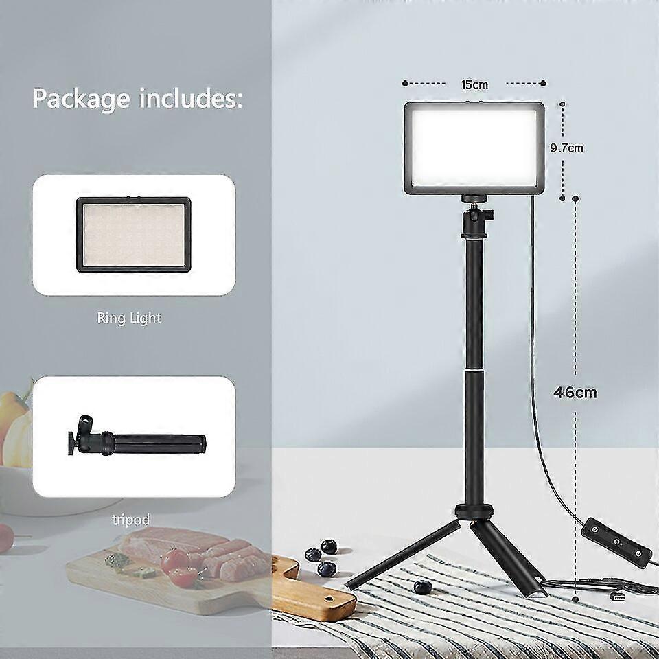 Led video light panel photo studio lighting photography lamp kit with tripod stand rgb filters for shoot live streaming youbube