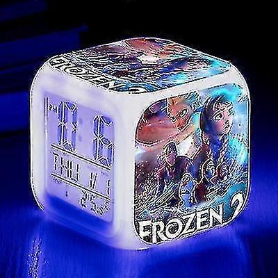 led 7 color changing alarm clock - frozen