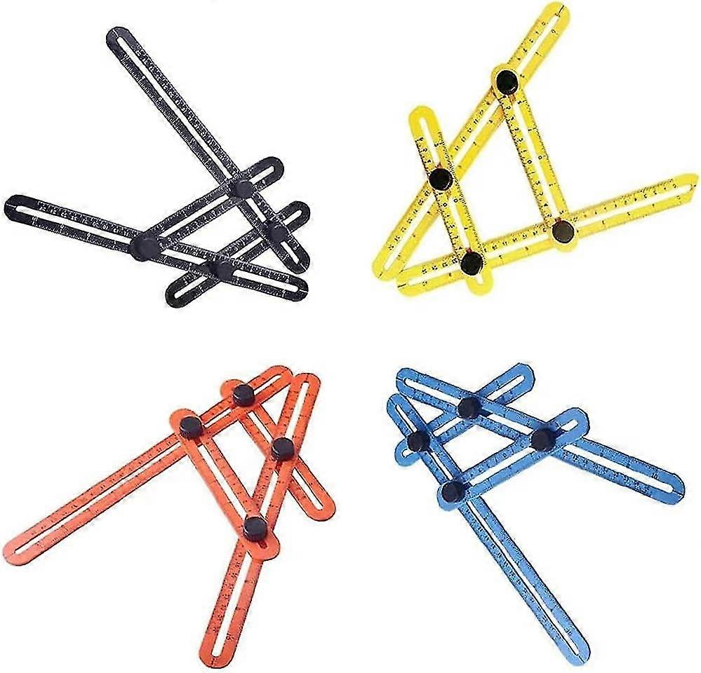 Abs Plastic Metric Multi-angle Measuring Tool 4 Pieces (4 Colors)