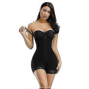 Frauen Elastische einteilige Bauchhose Hohe Taille Bauchatmung Lift Hose Spitze Offener Schritt Body Shaper