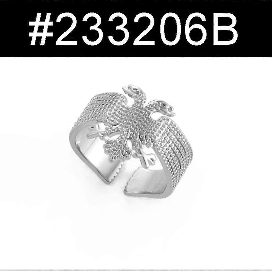 Anniyo Albania Eagle Ring per le donne ragazze colore oro colore argento anello da dito può aperto gioielli ornamento etnico #233206