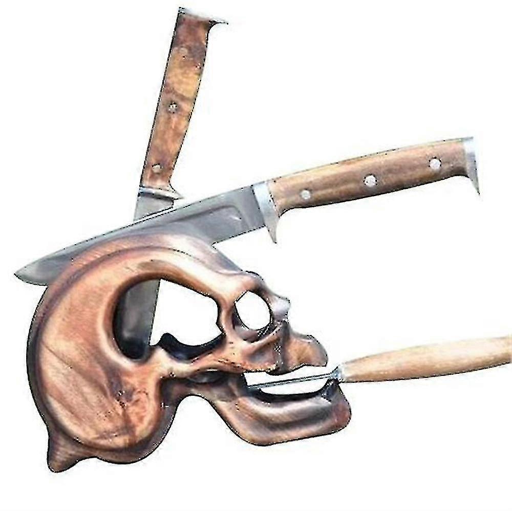 Simulation Skull Knife Holder Kitchen Knife Skull Decorative Resin Horror