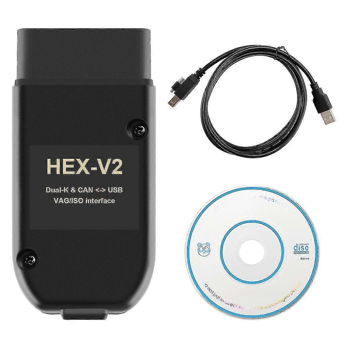 For VAG COM 22.3 OBD2 Scanner HEX V2 USB For Golf A6 Skoda Seat Unlimited VINs ATMEGA162+16V8+FT232RQ
