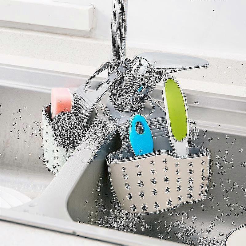 Kitchen Sink Shelf Soap Sponge Drain Rack Double Layer Hanging Basket Kitchen Organizer Sink