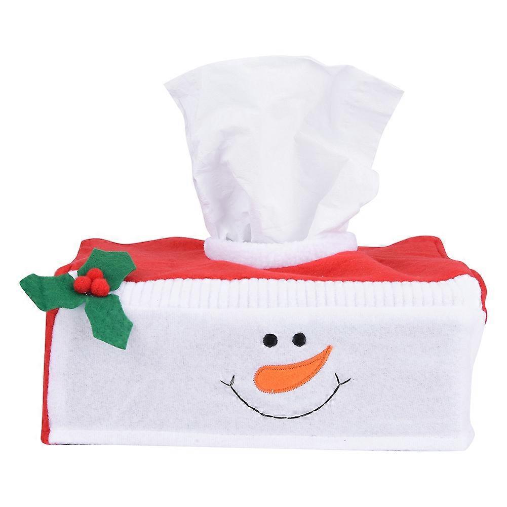Creative Christmas Rectangle Tissue Box Cover Paper Holder Case Home Decoration (Χιονάνθρωπος L)