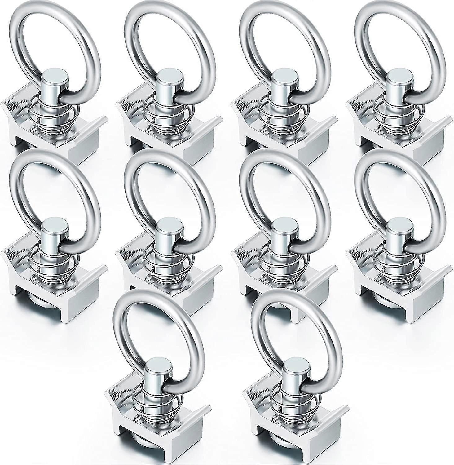 10 Pieces Single Stud Fitting L Track With Stainless Steel Round Ring Aluminum Keeper Cargo Control