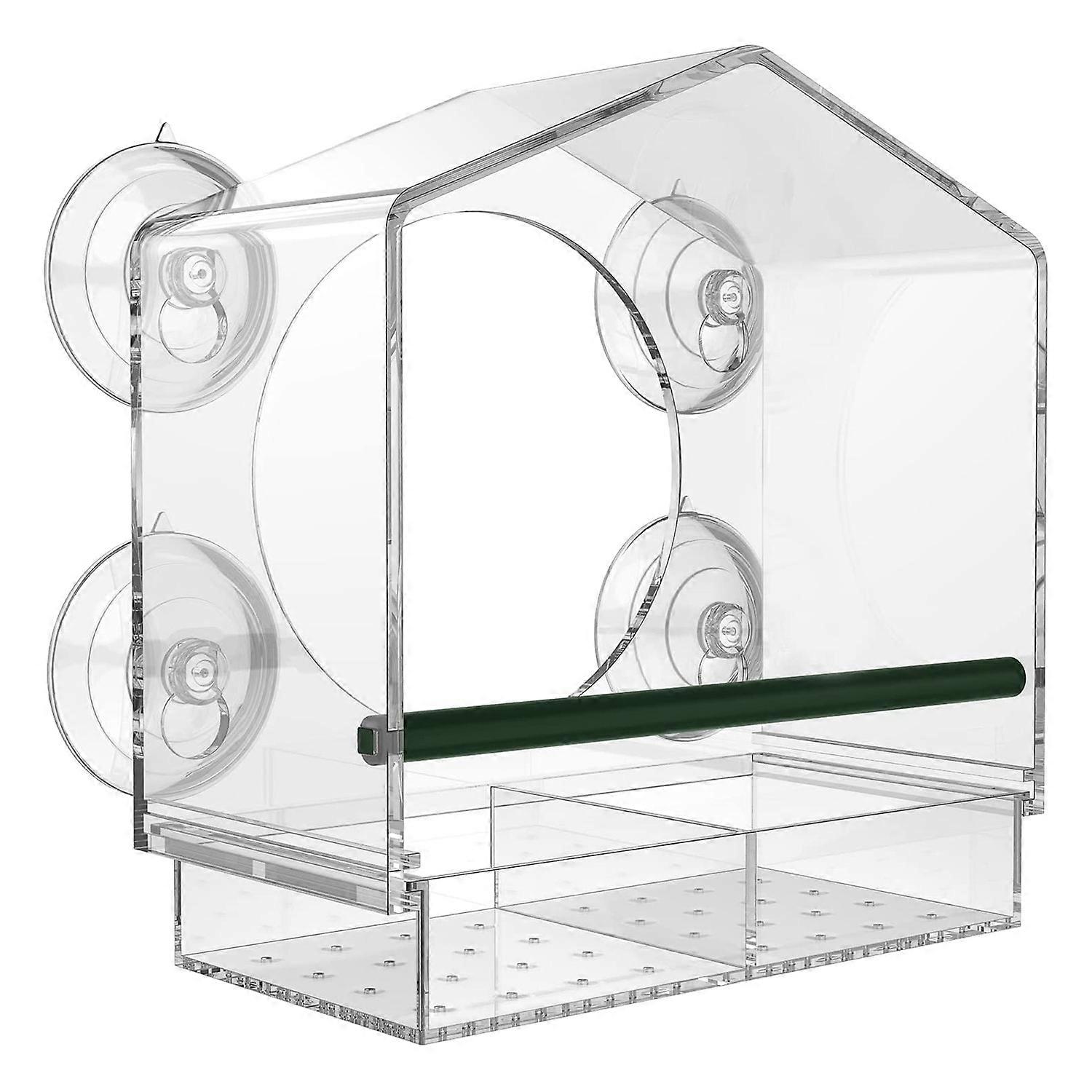 Window Bird Feeder for Outside with Strong Suction Cups, Fits for , Finches, Chickadees Etc