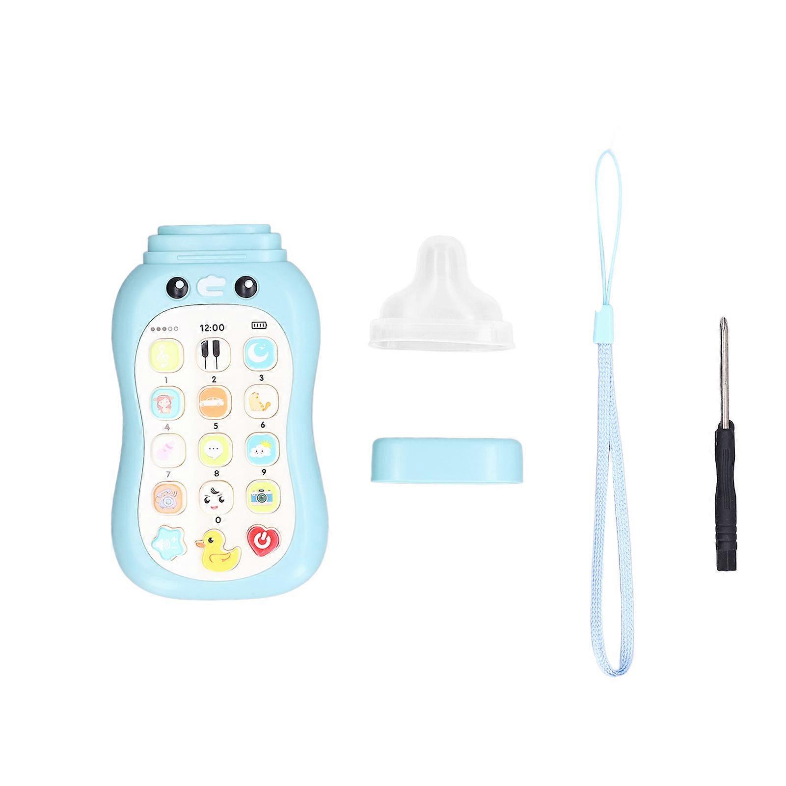 Children Mobile Phone Toy Portable Baby Learning Cell Phone with Pacifier Educational Toy Gift Blue