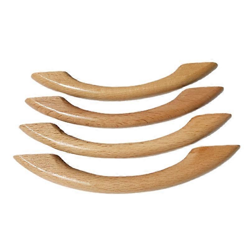8Pcs Beech Wood Bridge Shape Screw Hole Space 96mm Cabinet Handle Pulls