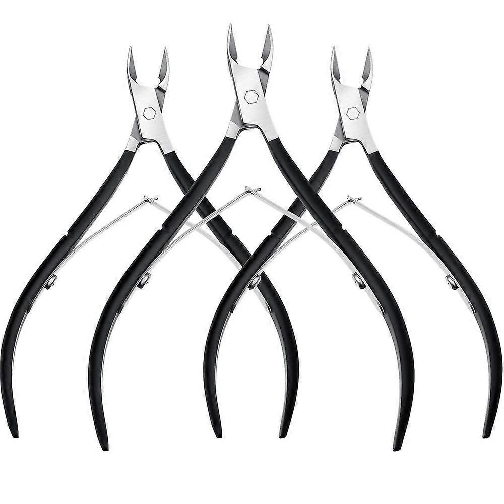 3 Packs Cuticle Cutter Cuticle Nippers Pointed Blade Cuticle Trimmer Stainless Steel Nail Clippers Manicure Tool For Fingernails No Cuticle Pusher