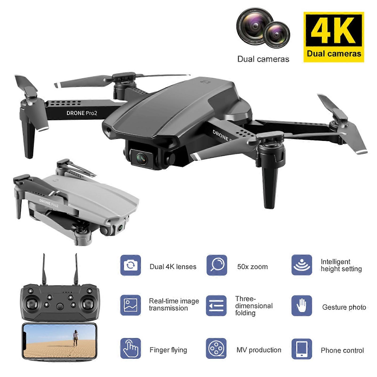 E99 PRO Mini Drone Foldable 4K Highly Clear Camera WiFi FPV Aerial Photography Quadcopter Gift for Boy KAESI