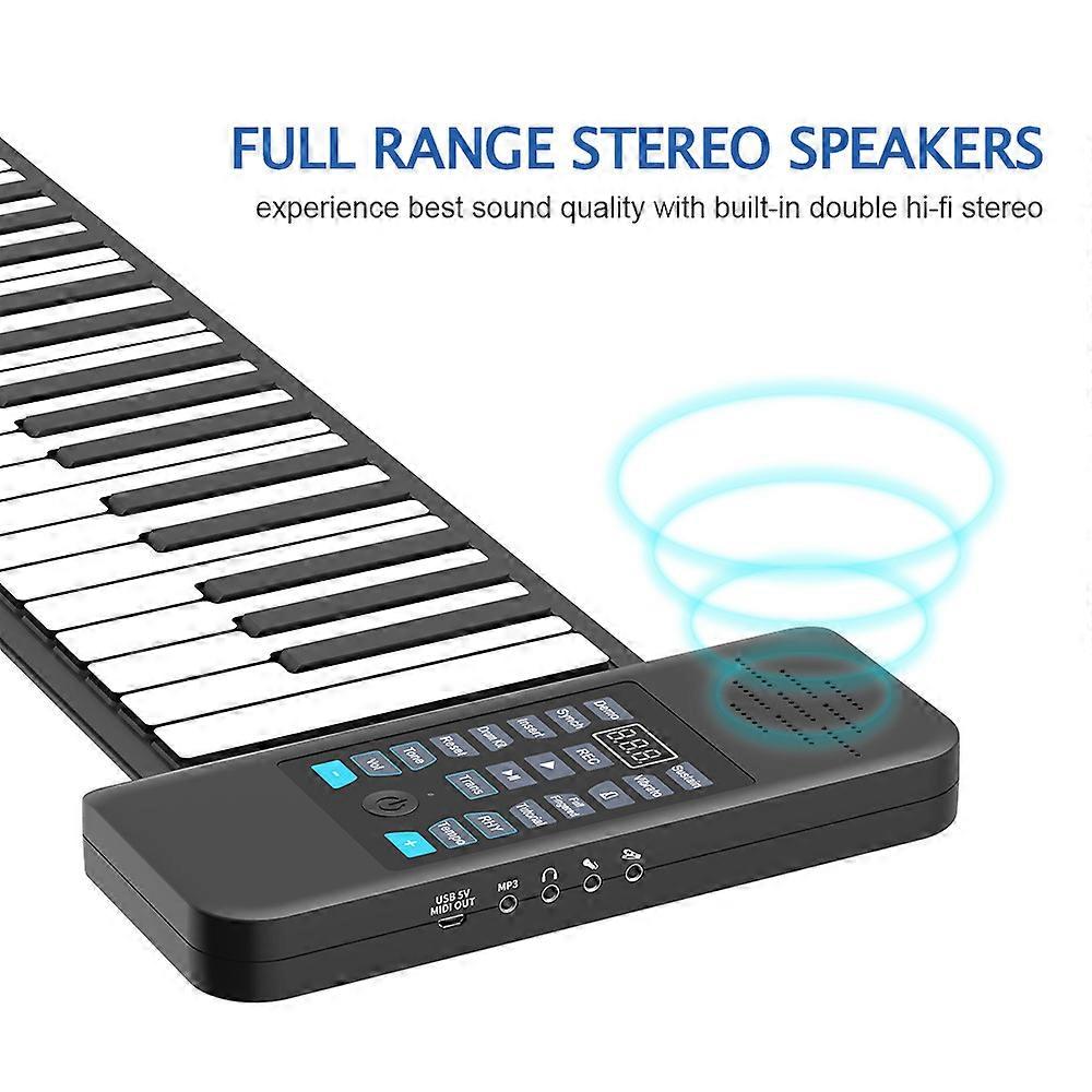 Roll-up piano 88-key thickened soft keyboard rechargeable with Bluetooth foldable portable roll-up