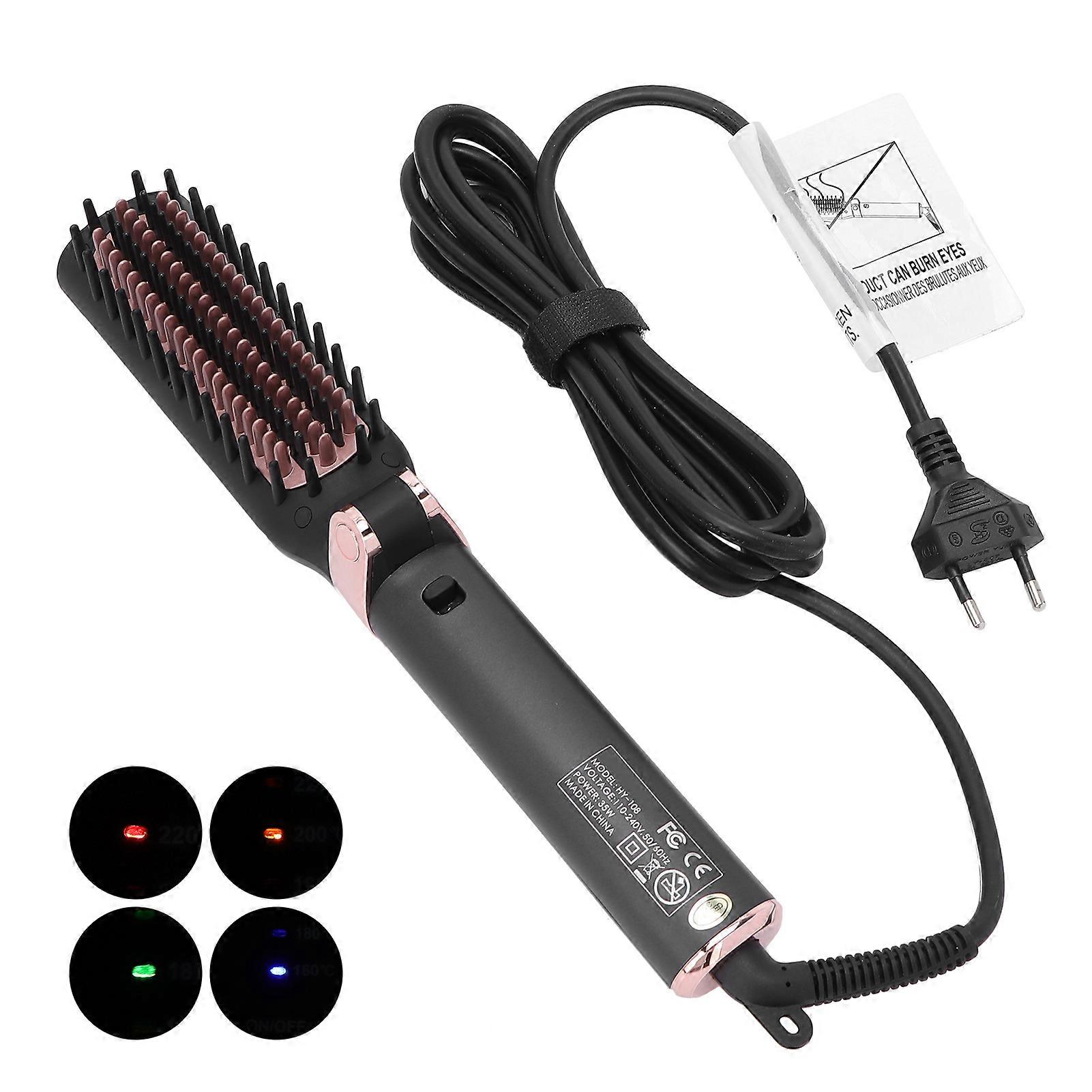 Foldable Hair Straightener Brush Fast Heating Hair Brush Adjustable Electric Hair Brush