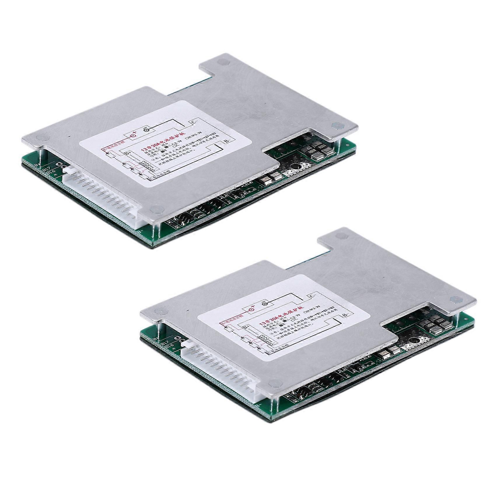 2X 13S 48V 30A Li-Ion Lipolymer Battery Protection Board BMS PCB Board with Balance Heatsink for E-