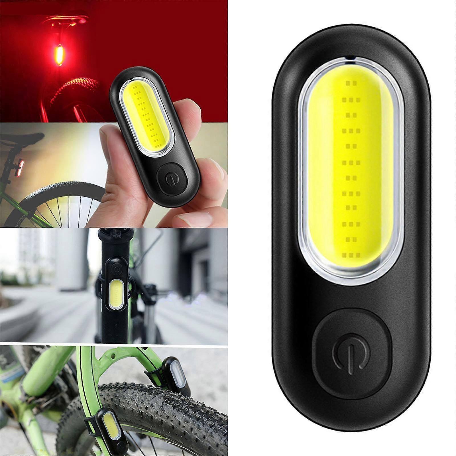 USB Charging COB Bike Taillight Accessories Warning Strobe - Blue Red
