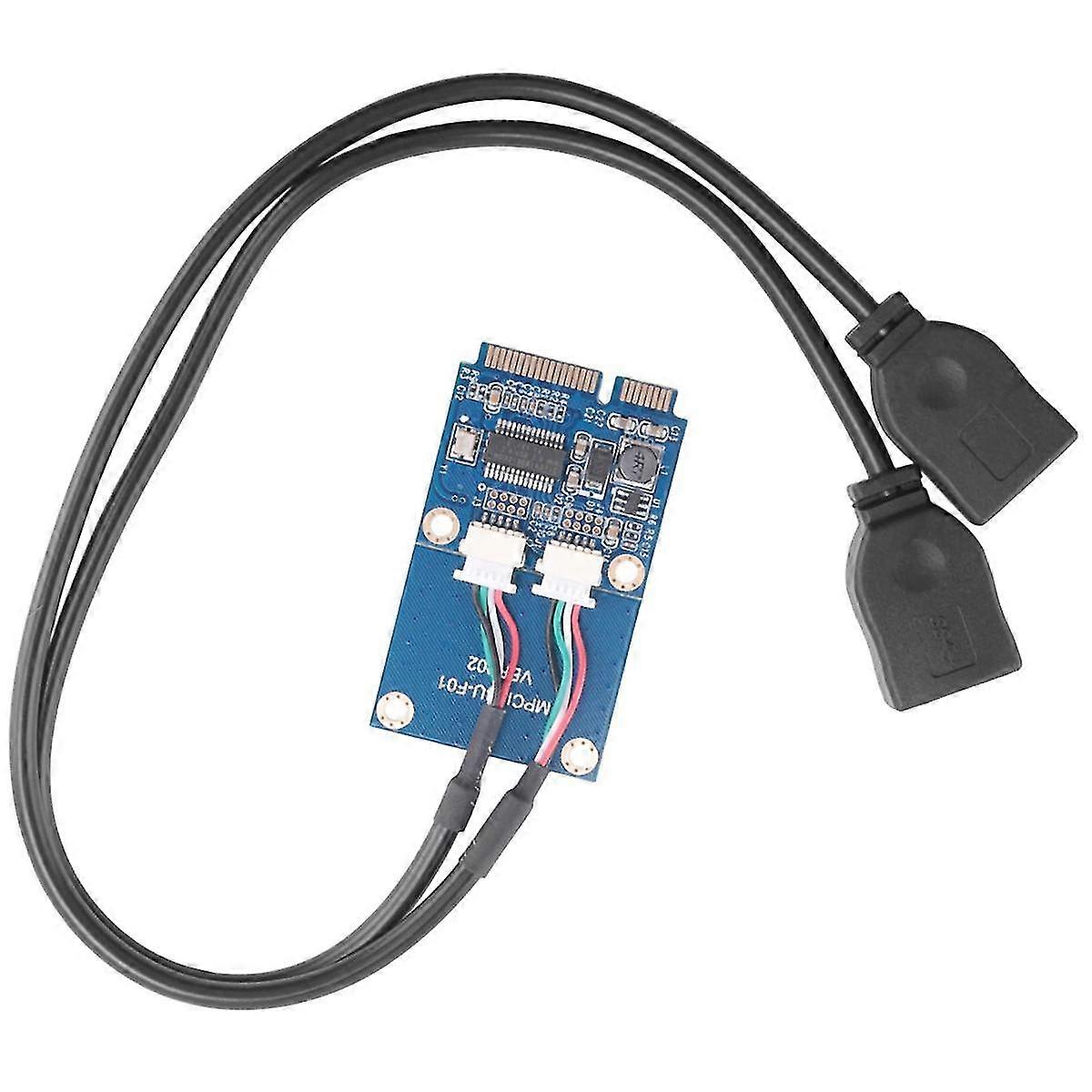 Mini PCI-E to Dual-Port USB2.0 Adapter Card for Motherboard or Notebook Expansion Card with MINI PC