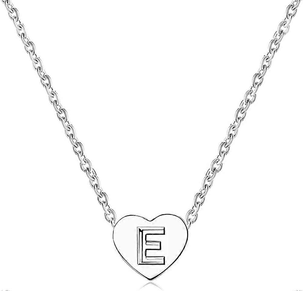 Neckllace Of The Neck For Woman In Silver With Letter A-Z Small Pendant Heart Initial Neck Chain Tower
