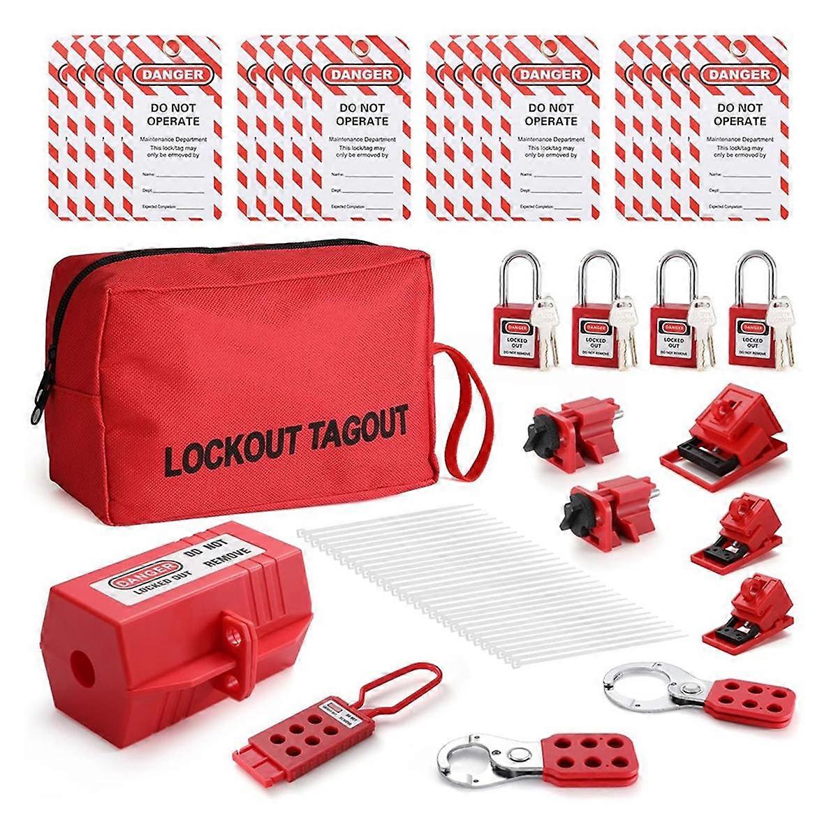 Elektrische Lockout Tagout Kit, Hasps Set, Klem- en Universele Multipole Circuit Breakers Lockouts, LotoLockout Tags